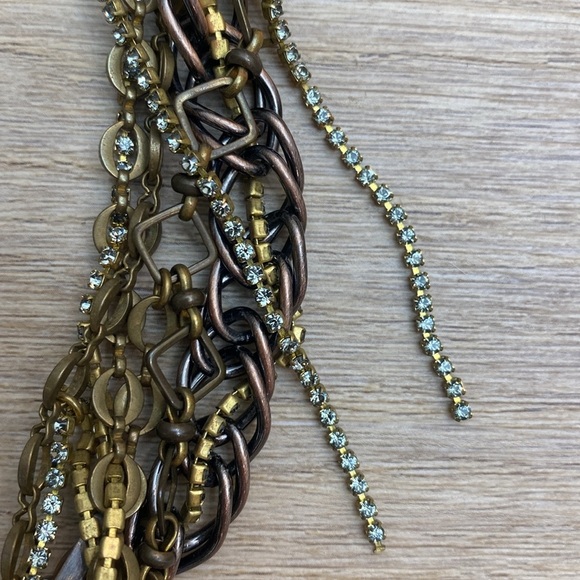 Rare* Rodrigo Otazu Chain Fringe Statement Necklace Glam Goth Grunge Rock - Picture 5 of 9